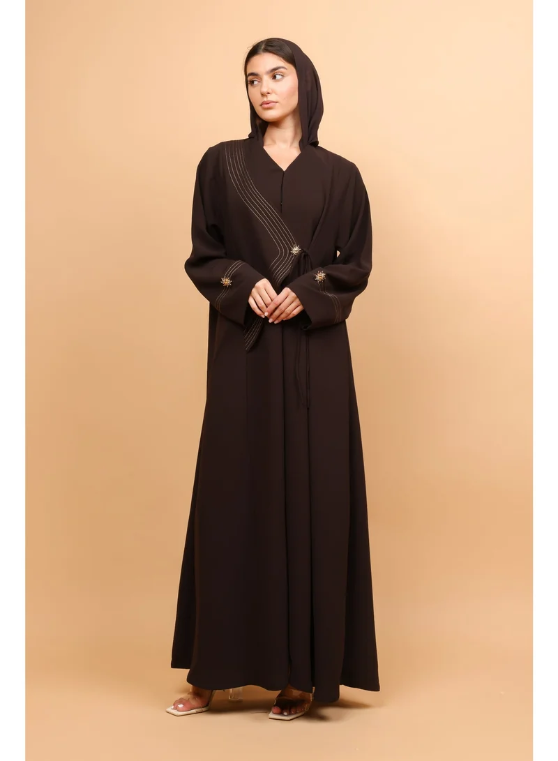 IKKXA  Opulent Earth Drawstring Abaya for Women | Best Price UAE